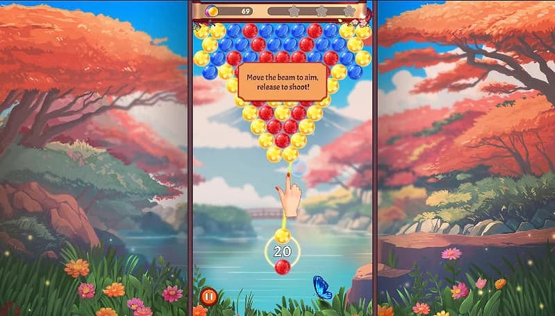 Bubble Shooter Butterfly Flying Animation - Game screenshot