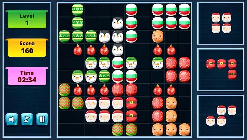 Christmas Block Challenge Winter Puzzle - Game screenshot