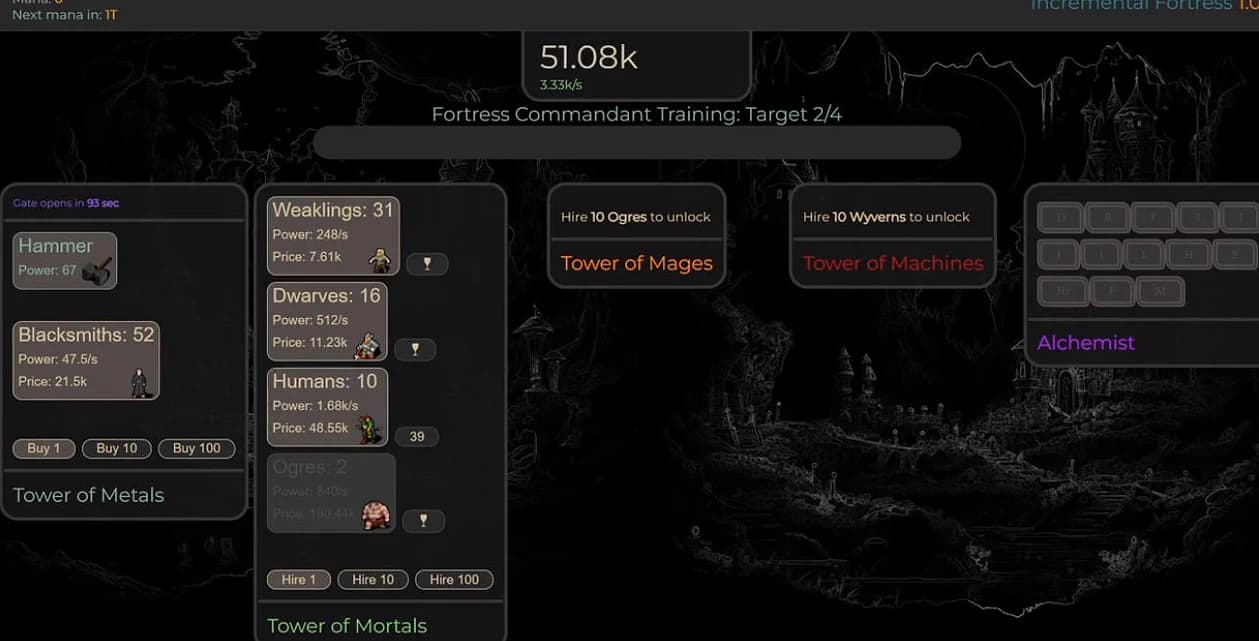 Incremental Fortress Resource Management - Game screenshot