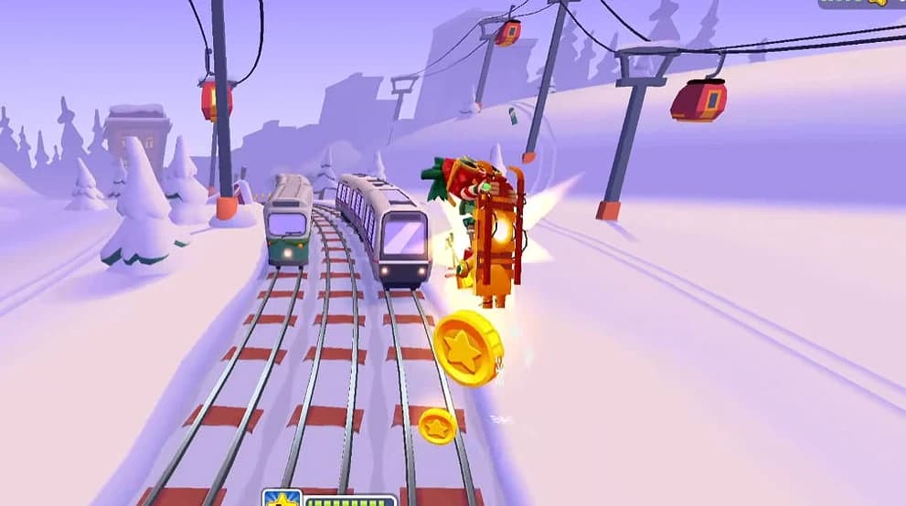 Subway Surfers Winter Snowy Wonderland - Game screenshot