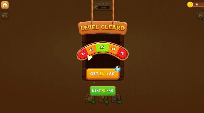 Wood Color Block Win Screen - Game screenshot